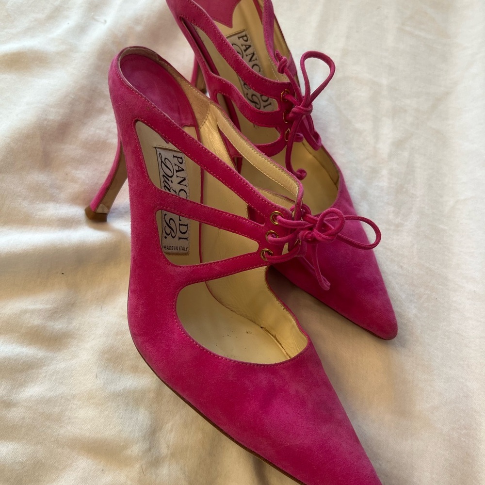 Suede Elegant Pink High-Heeled Pumps